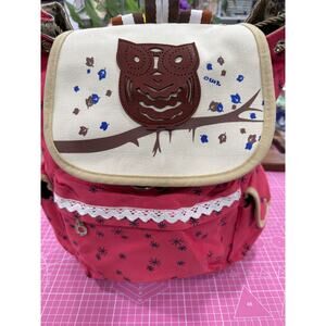 Buck’s Bags Owl Boho Woodland Canvas Backpack Coral Waterproof River Ghost Patch